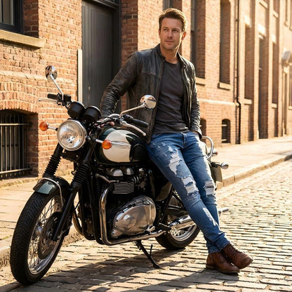 👖SCONTO DEL 60%! 🔥 Jeans skinny da uomo alla moda con effetto consumato – Vestibilità slim affusolata, cotone traspirante e dettagli strappati di tendenza