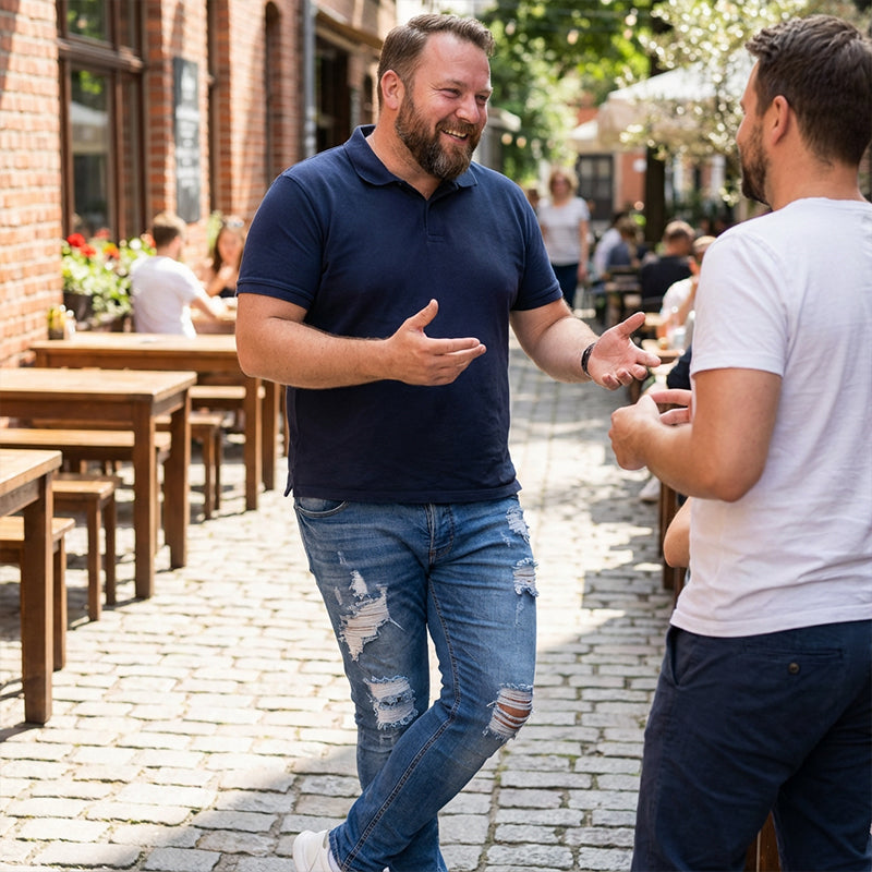 👖SCONTO DEL 60%! 🔥 Jeans skinny da uomo alla moda con effetto consumato – Vestibilità slim affusolata, cotone traspirante e dettagli strappati di tendenza