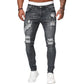👖SCONTO DEL 60%! 🔥 Jeans skinny da uomo alla moda con effetto consumato – Vestibilità slim affusolata, cotone traspirante e dettagli strappati di tendenza