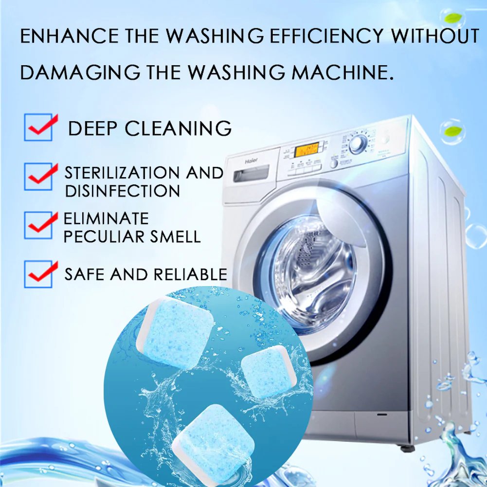 🧼 SCONTO DEL 60%! 💦 Pastiglie per la pulizia profonda della lavatrice: eliminano il 99% dei batteri, rimuovono gli odori e prevengono la muffa 🧽