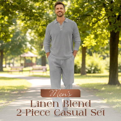 Completo due pezzi in lino ✨ Trasmette immediatamente raffinatezza. Traspirante e non fa sudare. Presenta un colletto a revers e tasche laterali. Perfetto dalla spiaggia alla cena. 🌊