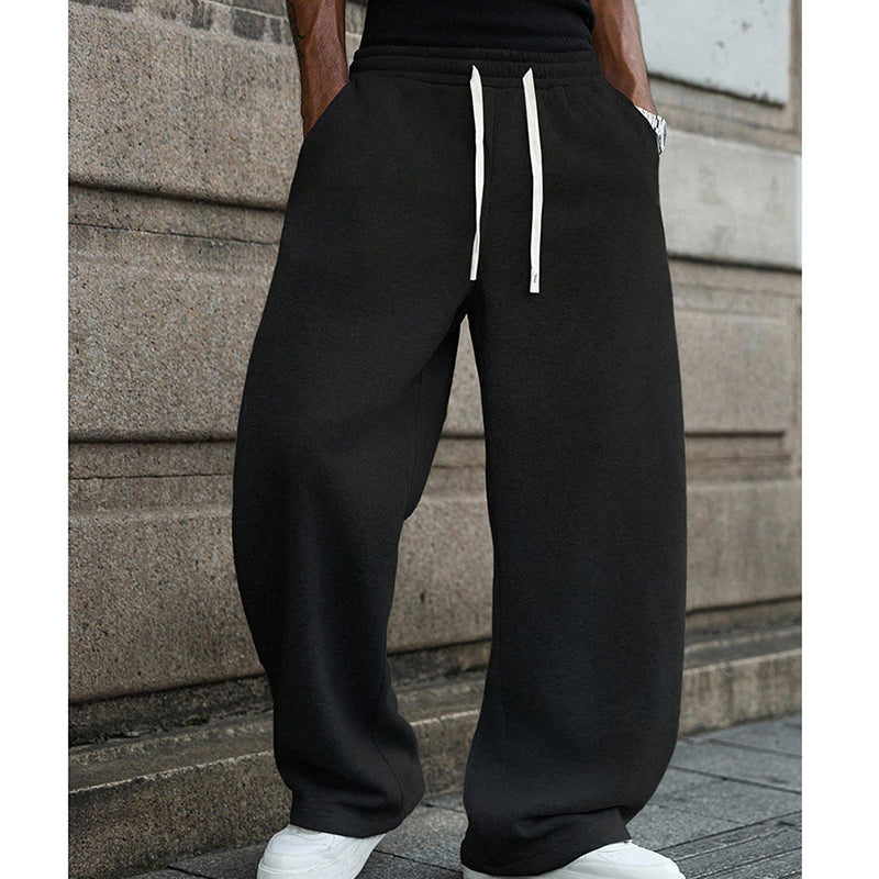 🩳 60% DI SCONTO! 👖 Pantaloni da uomo a gamba larga con coulisse - Tessuto di cotone confortevole, tasche e stile casual per l'uso quotidiano e sportivo 🏃‍♂️