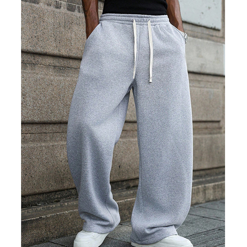 🩳 60% DI SCONTO! 👖 Pantaloni da uomo a gamba larga con coulisse - Tessuto di cotone confortevole, tasche e stile casual per l'uso quotidiano e sportivo 🏃‍♂️