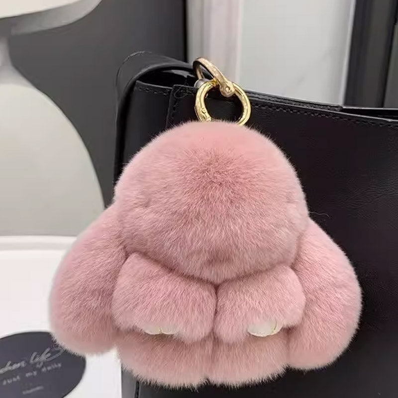 🐰SCONTO DEL 60% ORA! 🏆 Ciondoli morbidi a forma di coniglietto con pompon fatti a mano: design adorabile, filato di prima qualità e perfetti per borse/chiavi 🎀