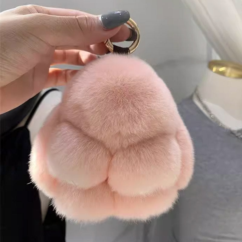 🐰SCONTO DEL 60% ORA! 🏆 Ciondoli morbidi a forma di coniglietto con pompon fatti a mano: design adorabile, filato di prima qualità e perfetti per borse/chiavi 🎀