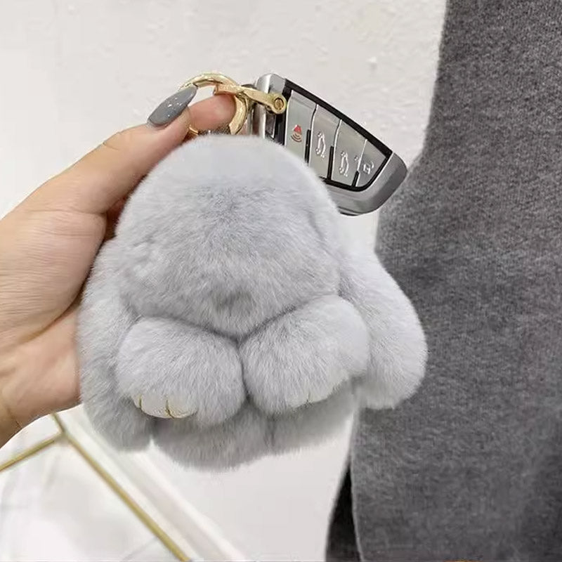🐰SCONTO DEL 60% ORA! 🏆 Ciondoli morbidi a forma di coniglietto con pompon fatti a mano: design adorabile, filato di prima qualità e perfetti per borse/chiavi 🎀