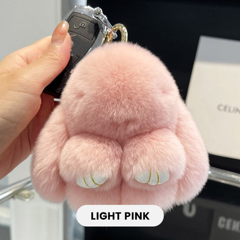 🐰SCONTO DEL 60% ORA! 🏆 Ciondoli morbidi a forma di coniglietto con pompon fatti a mano: design adorabile, filato di prima qualità e perfetti per borse/chiavi 🎀