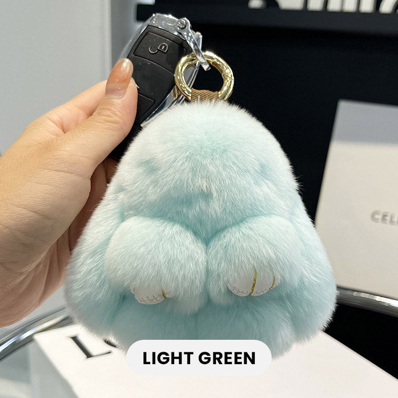 🐰SCONTO DEL 60% ORA! 🏆 Ciondoli morbidi a forma di coniglietto con pompon fatti a mano: design adorabile, filato di prima qualità e perfetti per borse/chiavi 🎀