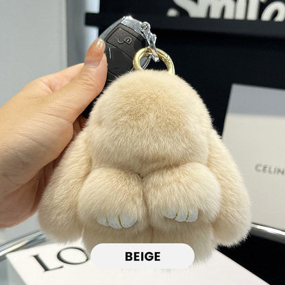 🐰SCONTO DEL 60% ORA! 🏆 Ciondoli morbidi a forma di coniglietto con pompon fatti a mano: design adorabile, filato di prima qualità e perfetti per borse/chiavi 🎀