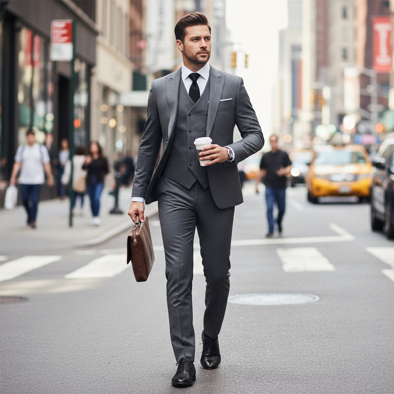 👔 ORA CON IL 60% DI SCONTO! 🕴️ Completo da uomo slim fit 3 pezzi: vestibilità su misura, tessuto di alta qualità e perfetto per le occasioni formali 🤵