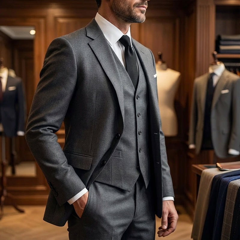 👔 ORA CON IL 60% DI SCONTO! 🕴️ Completo da uomo slim fit 3 pezzi: vestibilità su misura, tessuto di alta qualità e perfetto per le occasioni formali 🤵