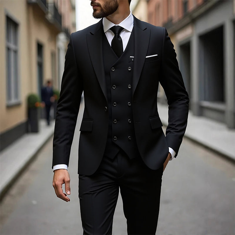 👔 ORA CON IL 60% DI SCONTO! 🕴️ Completo da uomo slim fit 3 pezzi: vestibilità su misura, tessuto di alta qualità e perfetto per le occasioni formali 🤵