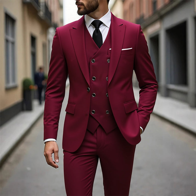 👔 ORA CON IL 60% DI SCONTO! 🕴️ Completo da uomo slim fit 3 pezzi: vestibilità su misura, tessuto di alta qualità e perfetto per le occasioni formali 🤵