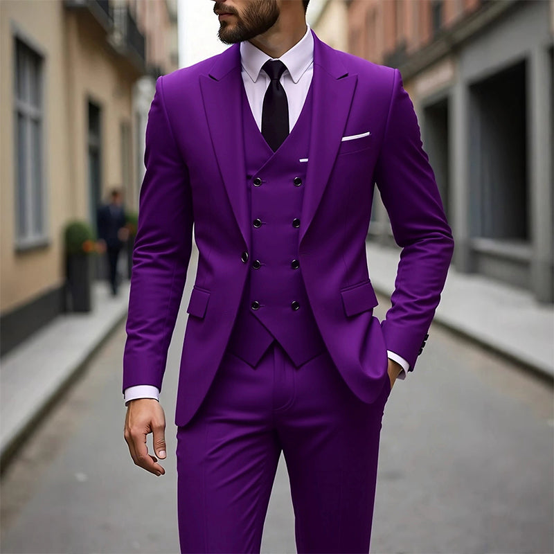 👔 ORA CON IL 60% DI SCONTO! 🕴️ Completo da uomo slim fit 3 pezzi: vestibilità su misura, tessuto di alta qualità e perfetto per le occasioni formali 🤵