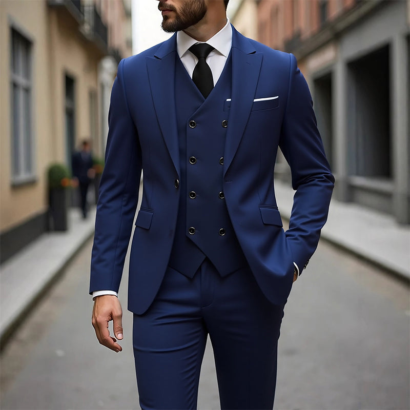 👔 ORA CON IL 60% DI SCONTO! 🕴️ Completo da uomo slim fit 3 pezzi: vestibilità su misura, tessuto di alta qualità e perfetto per le occasioni formali 🤵
