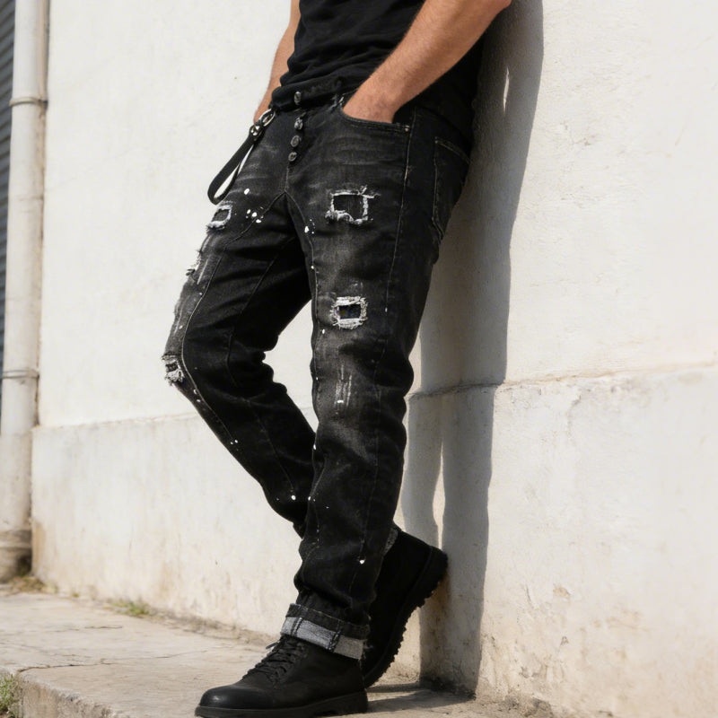 🔈🔈NUOVI PRODOTTI PIÙ VENDUTI - SCONTO DEL 60%👖Jeans strappati slim fit da uomo