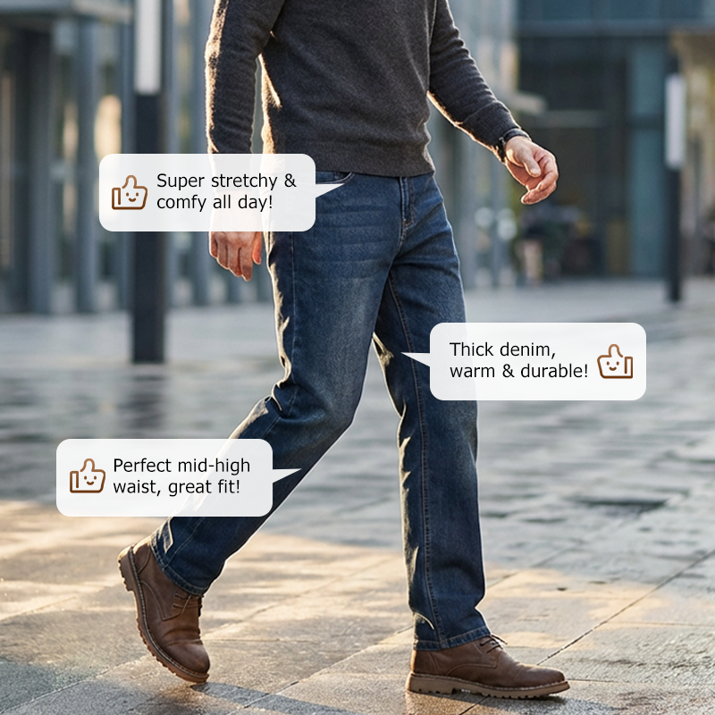 👖NUOVO ARRIVO - SCONTO DEL 60%🔥🥳OLTRE 50.000 VENDUTI!💥Jeans elasticizzati a gamba dritta da uomo