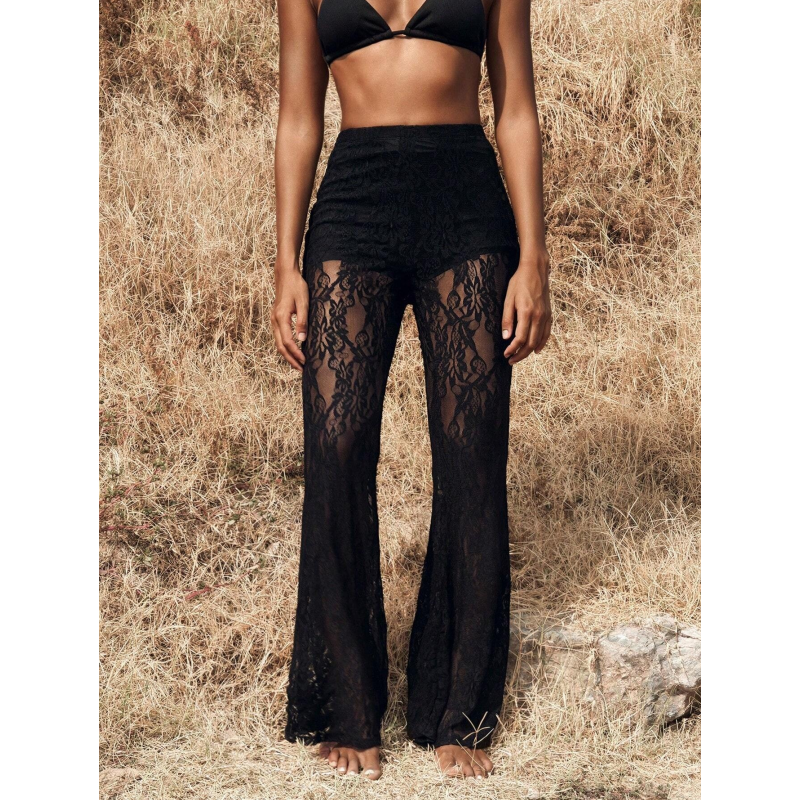 🔈🔈SCONTO DEL 60%!👖Eleganti pantaloni svasati in pizzo con vita alta – Fodera shorts integrata e stile boho chic per l'estate e i festival 🌸