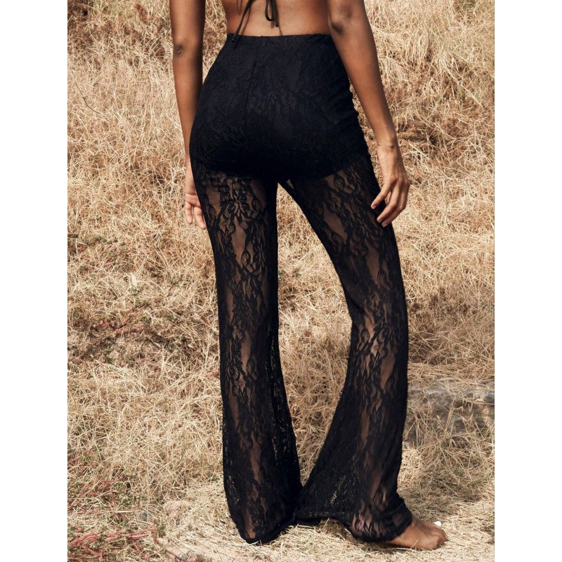 🔈🔈SCONTO DEL 60%!👖Eleganti pantaloni svasati in pizzo con vita alta – Fodera shorts integrata e stile boho chic per l'estate e i festival 🌸
