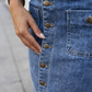 🔈🔈SCONTO DEL 60%👗Gonna in denim a vita alta con bottoni sul davanti