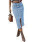 🔈🔈SCONTO DEL 60%👗Gonna in denim a vita alta con bottoni sul davanti