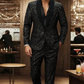 🔈🔈ARRIVI EW 2026 - SCONTO DEL 60%!!!🧥👖 Completo smoking nero scintillante da uomo