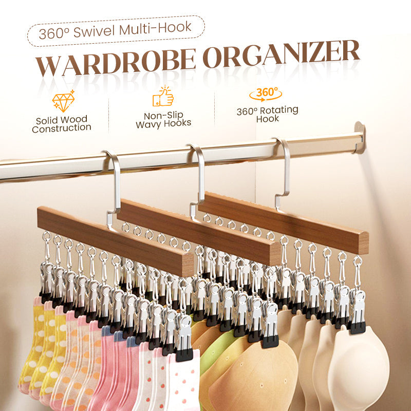 🔈🔈GRANDE SALDI 2026 - SCONTO DEL 60%🧺📎Organizzatore per guardaroba girevole a 360° con più ganci