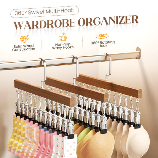 🔈🔈GRANDE SALDI 2026 - SCONTO DEL 60%🧺📎Organizzatore per guardaroba girevole a 360° con più ganci