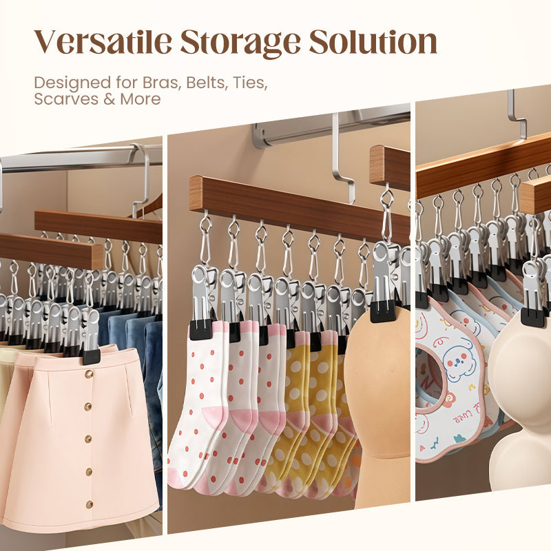 🔈🔈GRANDE SALDI 2026 - SCONTO DEL 60%🧺📎Organizzatore per guardaroba girevole a 360° con più ganci