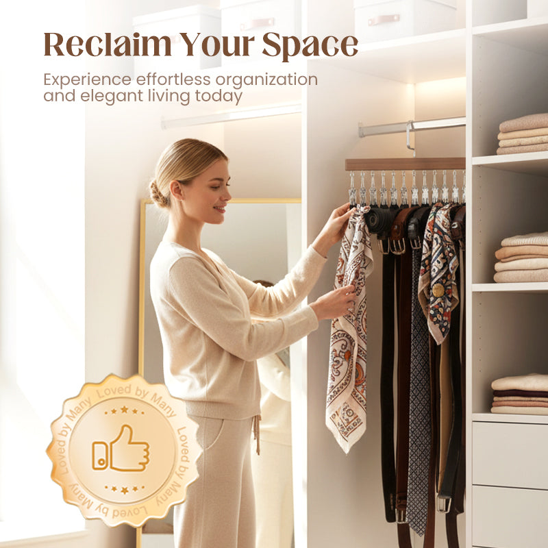🔈🔈GRANDE SALDI 2026 - SCONTO DEL 60%🧺📎Organizzatore per guardaroba girevole a 360° con più ganci