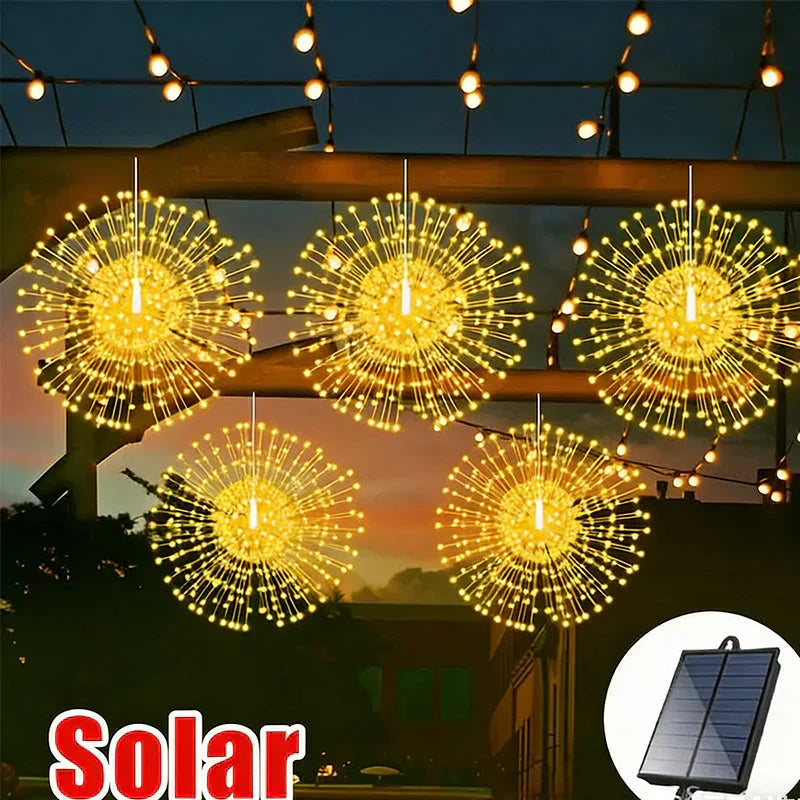 🎆SCONTO DEL 60%! 💡 Luci a LED con filo di rame a forma di fuochi d'artificio - Filo di rame flessibile, luce calda e illuminazione decorativa per feste ✨