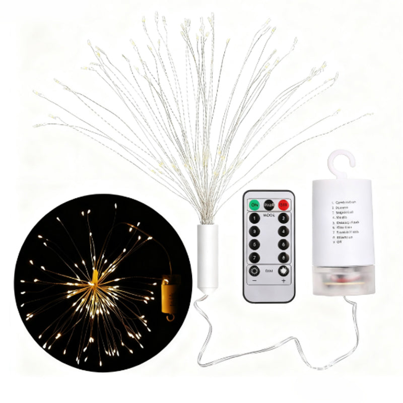 🎆SCONTO DEL 60%! 💡 Luci a LED con filo di rame a forma di fuochi d'artificio - Filo di rame flessibile, luce calda e illuminazione decorativa per feste ✨