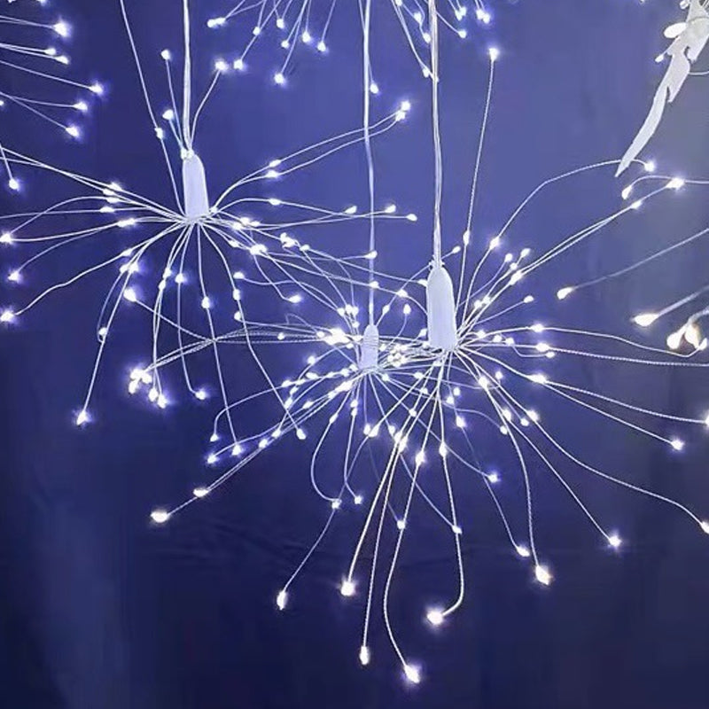 🎆SCONTO DEL 60%! 💡 Luci a LED con filo di rame a forma di fuochi d'artificio - Filo di rame flessibile, luce calda e illuminazione decorativa per feste ✨