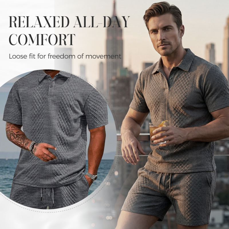👕Completo da uomo con stampa a rombi✨Facile da abbinare, vestibilità casual e ampia, colletto versatile, un unico capo è tutto ciò di cui hai bisogno per casa o per uscire🛋️