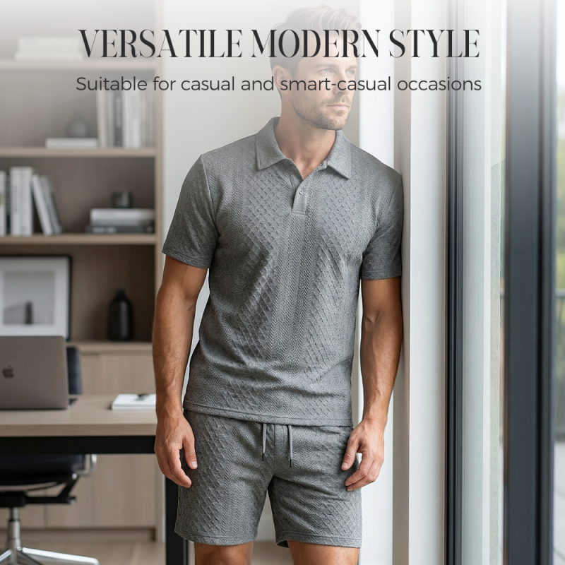 👕Completo da uomo con stampa a rombi✨Facile da abbinare, vestibilità casual e ampia, colletto versatile, un unico capo è tutto ciò di cui hai bisogno per casa o per uscire🛋️