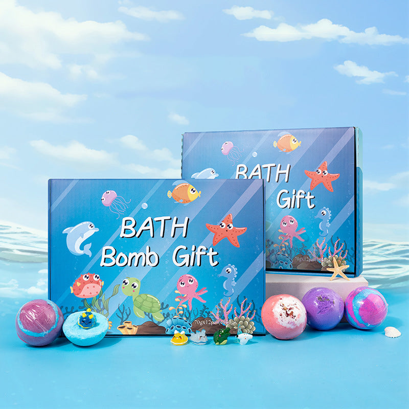 🛁 SCONTO DEL 60% | 🌊 Bombe da bagno a tema oceano | 60 g*12 pezzi, idea regalo divertente e per un bagno schiumoso ✨