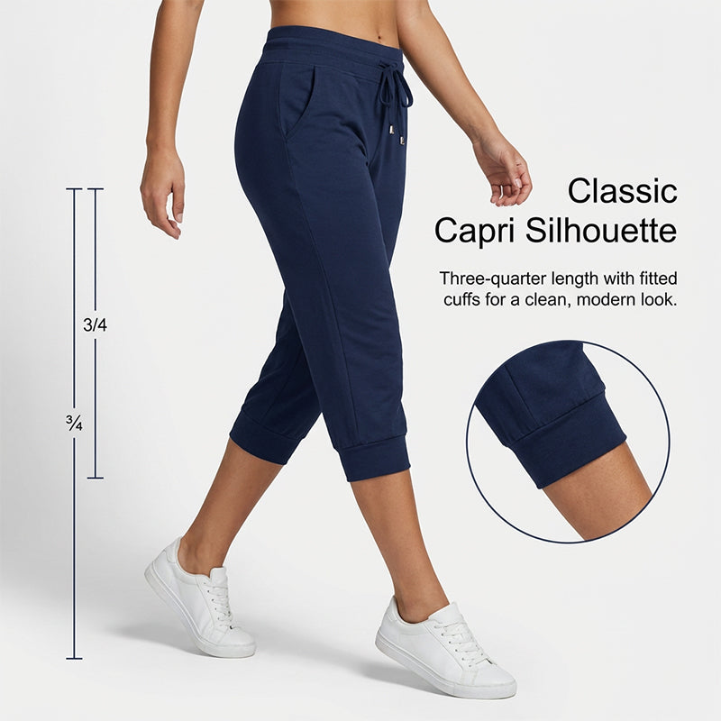 👖SCONTO DEL 60%! 🔥Pantaloni della tuta corti con coulisse in vita – Morbido poliestere, lunghezza capri e tasche laterali (6 colori, taglie dalla S alla 3XL) 👖🌸