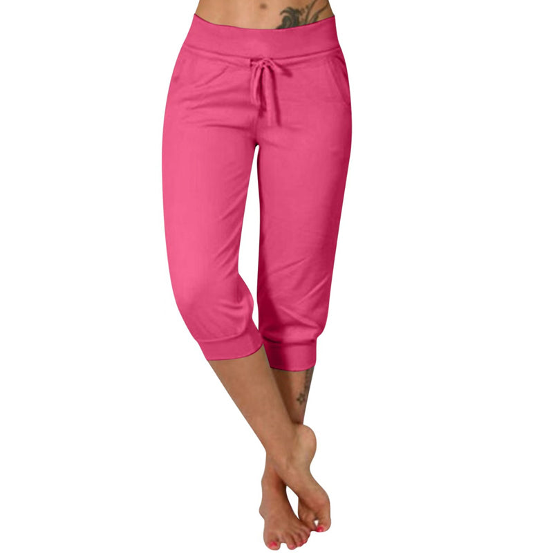 👖SCONTO DEL 60%! 🔥Pantaloni della tuta corti con coulisse in vita – Morbido poliestere, lunghezza capri e tasche laterali (6 colori, taglie dalla S alla 3XL) 👖🌸