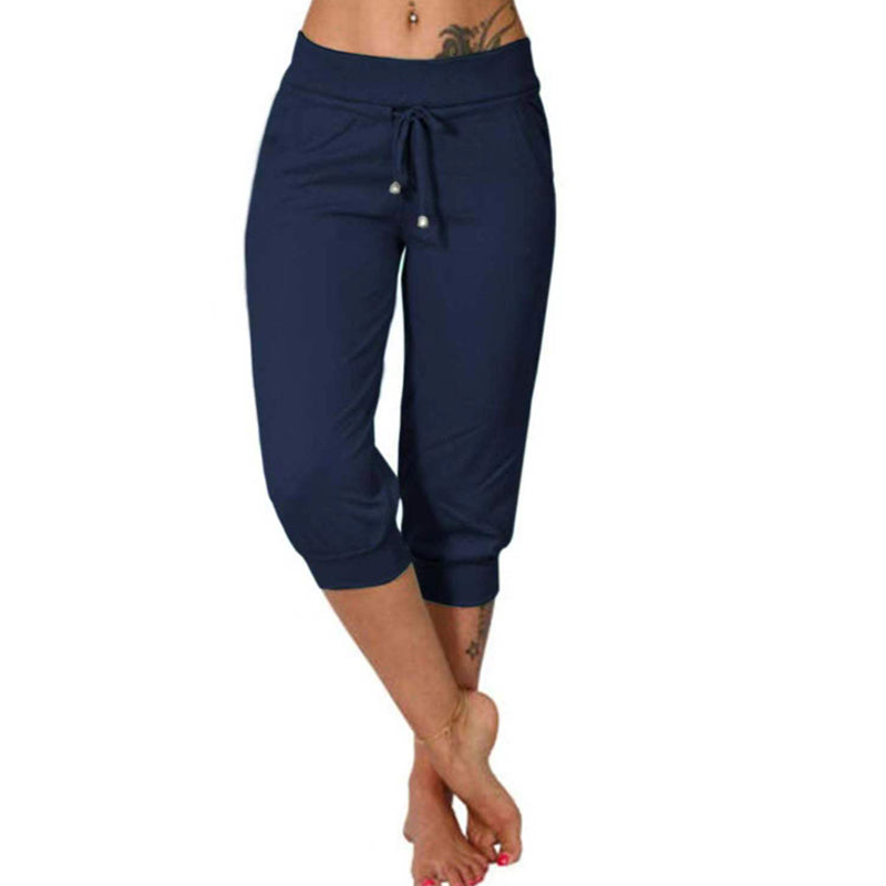 👖SCONTO DEL 60%! 🔥Pantaloni della tuta corti con coulisse in vita – Morbido poliestere, lunghezza capri e tasche laterali (6 colori, taglie dalla S alla 3XL) 👖🌸
