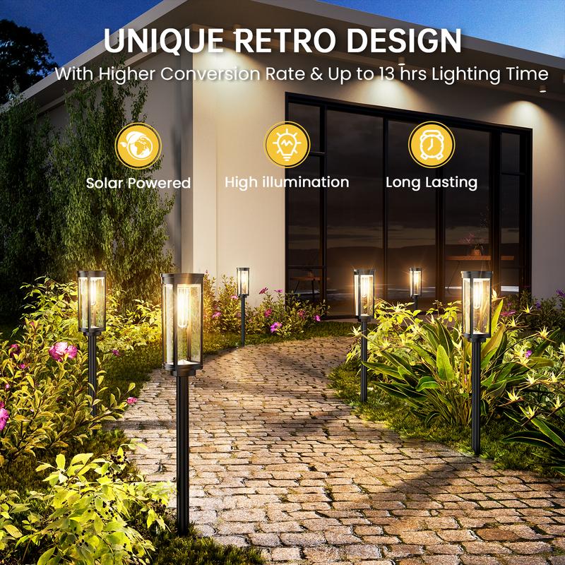 🔥OFFERTA IMPERDIBILE 2026🔥Illuminazione da giardino a energia solare – Design retrò, 12-14 ore di illuminazione e impermeabile IP65