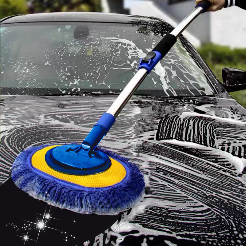 🚗SCONTO DEL 60% ORA! 🧽 Mocio per autolavaggio telescopico in alluminio resistente con manico lungo – Microfibra morbida, antigraffio e lunghezza regolabile ✨