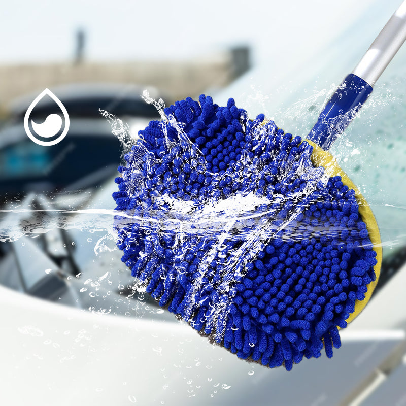 🚗SCONTO DEL 60% ORA! 🧽 Mocio per autolavaggio telescopico in alluminio resistente con manico lungo – Microfibra morbida, antigraffio e lunghezza regolabile ✨
