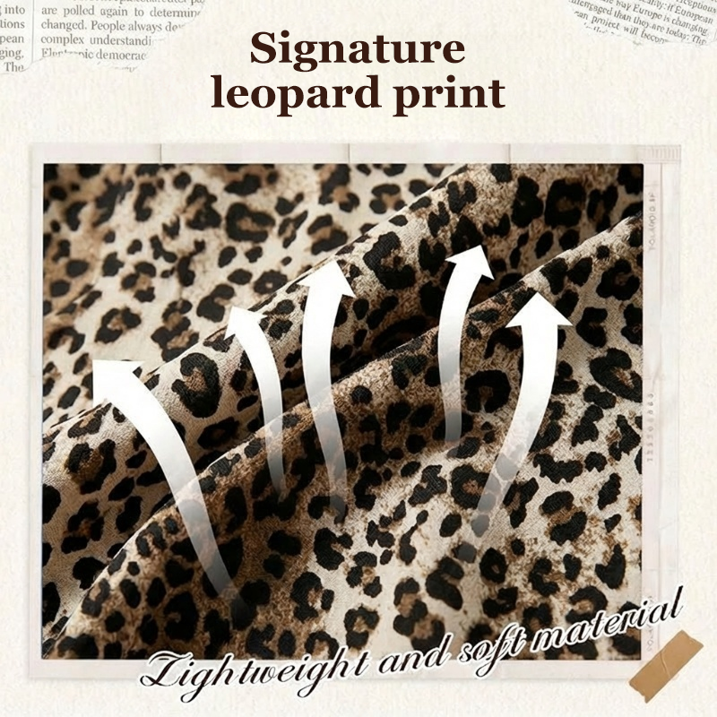 👚SCONTO DEL 60%! 🐆 Camicetta da donna con stampa leopardata e inserti in rete a contrasto – Maniche lunghe, vestibilità aderente e perfetta per l'ufficio e la sera ✨