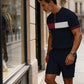 🔥SCONTO DEL 60%🔥 Completo da uomo composto da camicia con cerniera a un quarto e pantaloncini