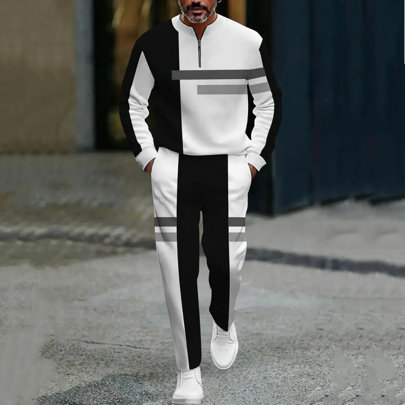 🔥NOVITÀ 2026 - 60% DI SCONTO🔥Completo da ginnastica da uomo con mezza zip e blocchi di colore