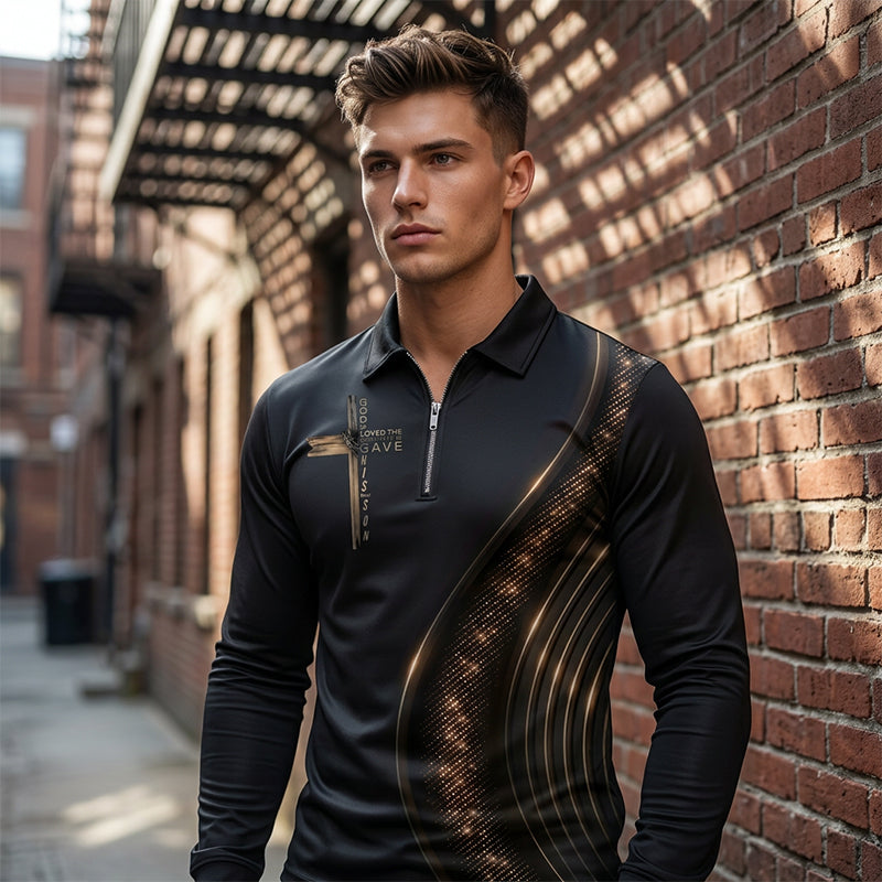 🎁NUOVO ARRIVO SCONTO DEL 60%💥Polo da uomo casual retrò a maniche lunghe con zip