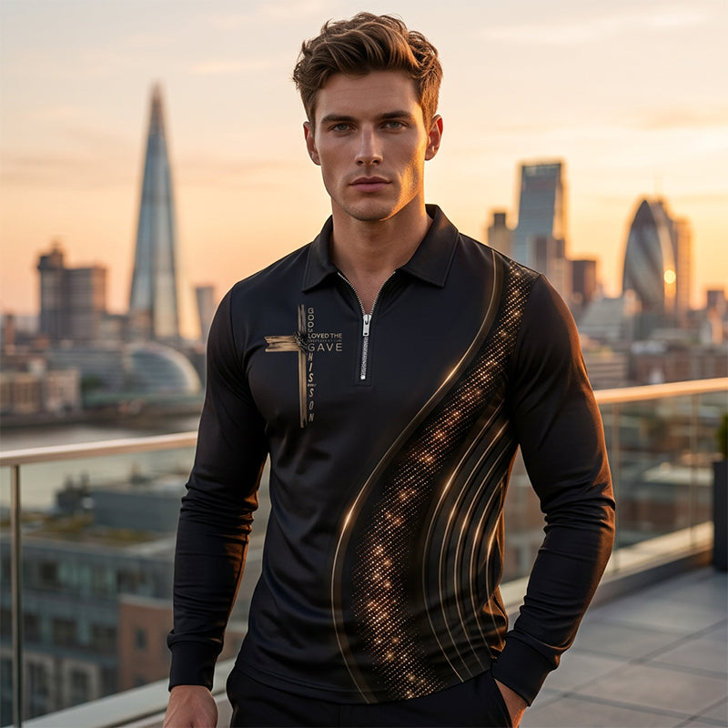 🎁NUOVO ARRIVO SCONTO DEL 60%💥Polo da uomo casual retrò a maniche lunghe con zip
