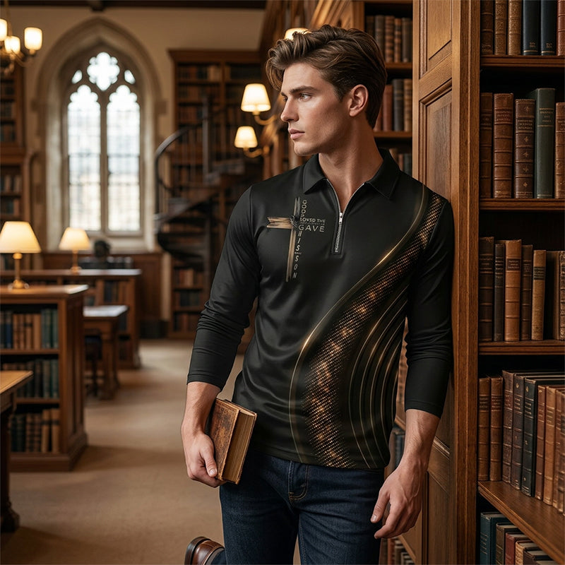 🎁NUOVO ARRIVO SCONTO DEL 60%💥Polo da uomo casual retrò a maniche lunghe con zip