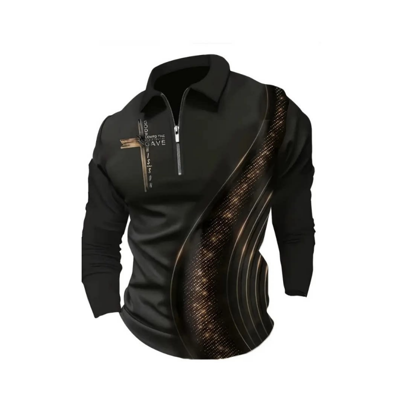 🎁NUOVO ARRIVO SCONTO DEL 60%💥Polo da uomo casual retrò a maniche lunghe con zip