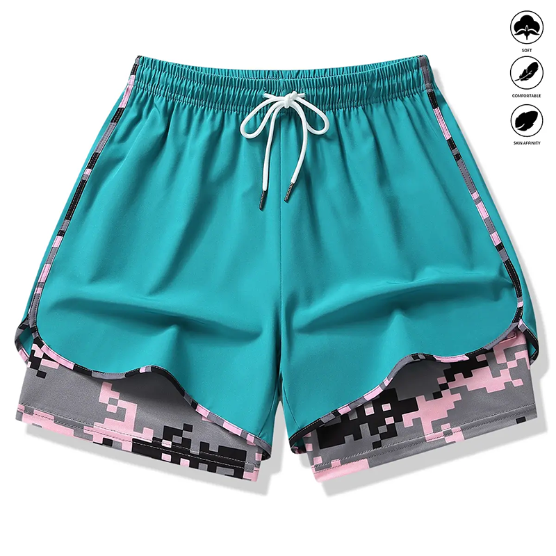 🏃‍SCONTO DEL 60% SUI PANTALONCINI SPORTIVI 2 IN 1! 🔥 Tessuto traspirante, fodera mimetica e tasche per donna🏃‍♀️✨